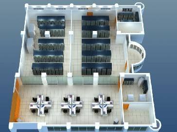 海南某衛(wèi)生局直觀機(jī)房，3D機(jī)房監(jiān)控界面設(shè)計